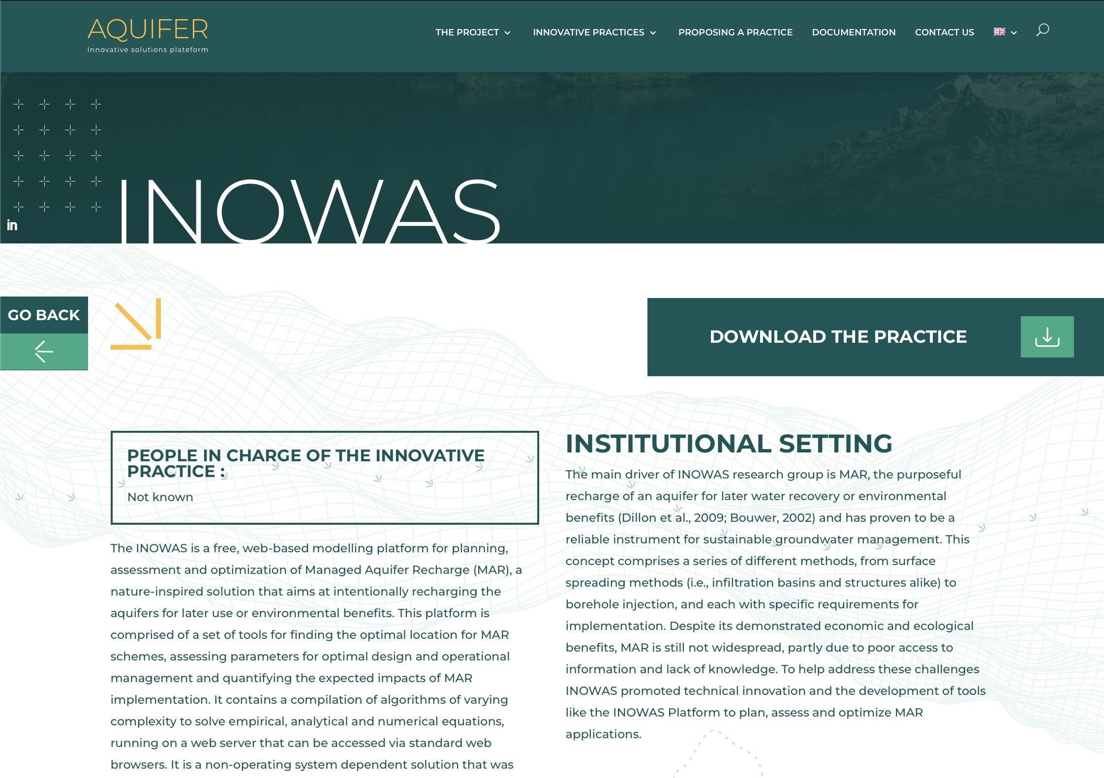 INOWAS platform selected as best-practice in groundwater management